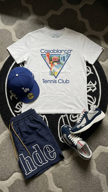 Bundle Offer - White Casablanca Tennis Club Navy Shorts