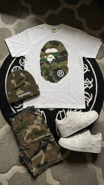 Bundle Offer - White BAPE Camo Cargo Shorts